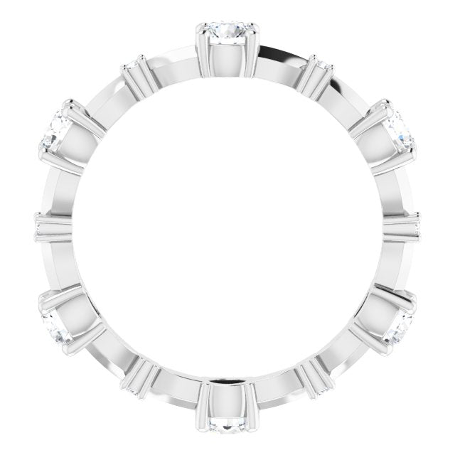 1.05 ct. Round Diamond Eternity Band Prong Set Diamond Ring-VIRABYANI